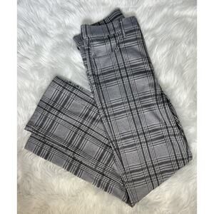 American Eagle Skinny Kick Crop Flare Pants Gray Plaid NWT Size 6 28W Regular
